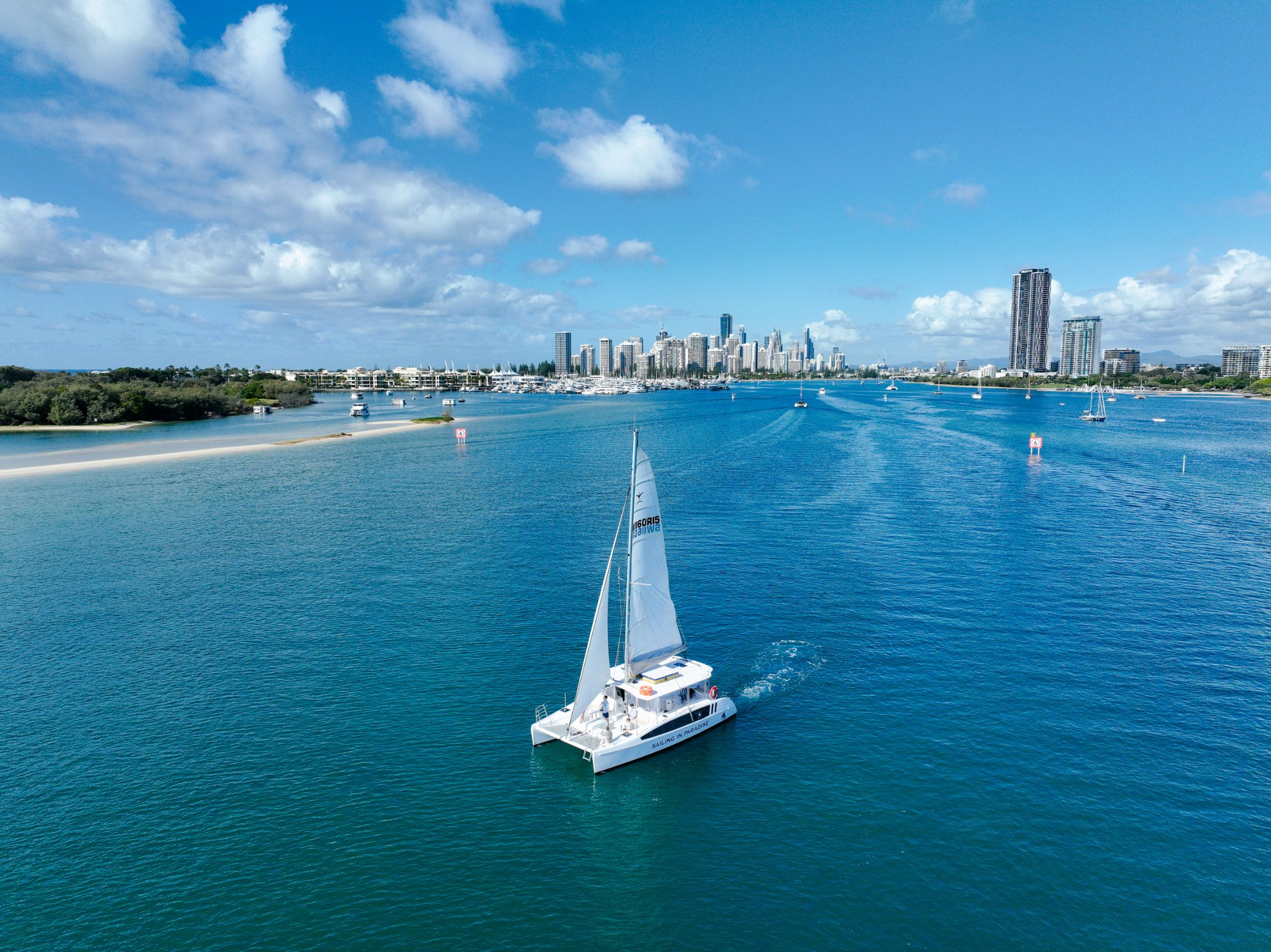 Boat Hire Gold Coast | Island Time | 42 guest capacity | Catamaran | Sailing in Paradise