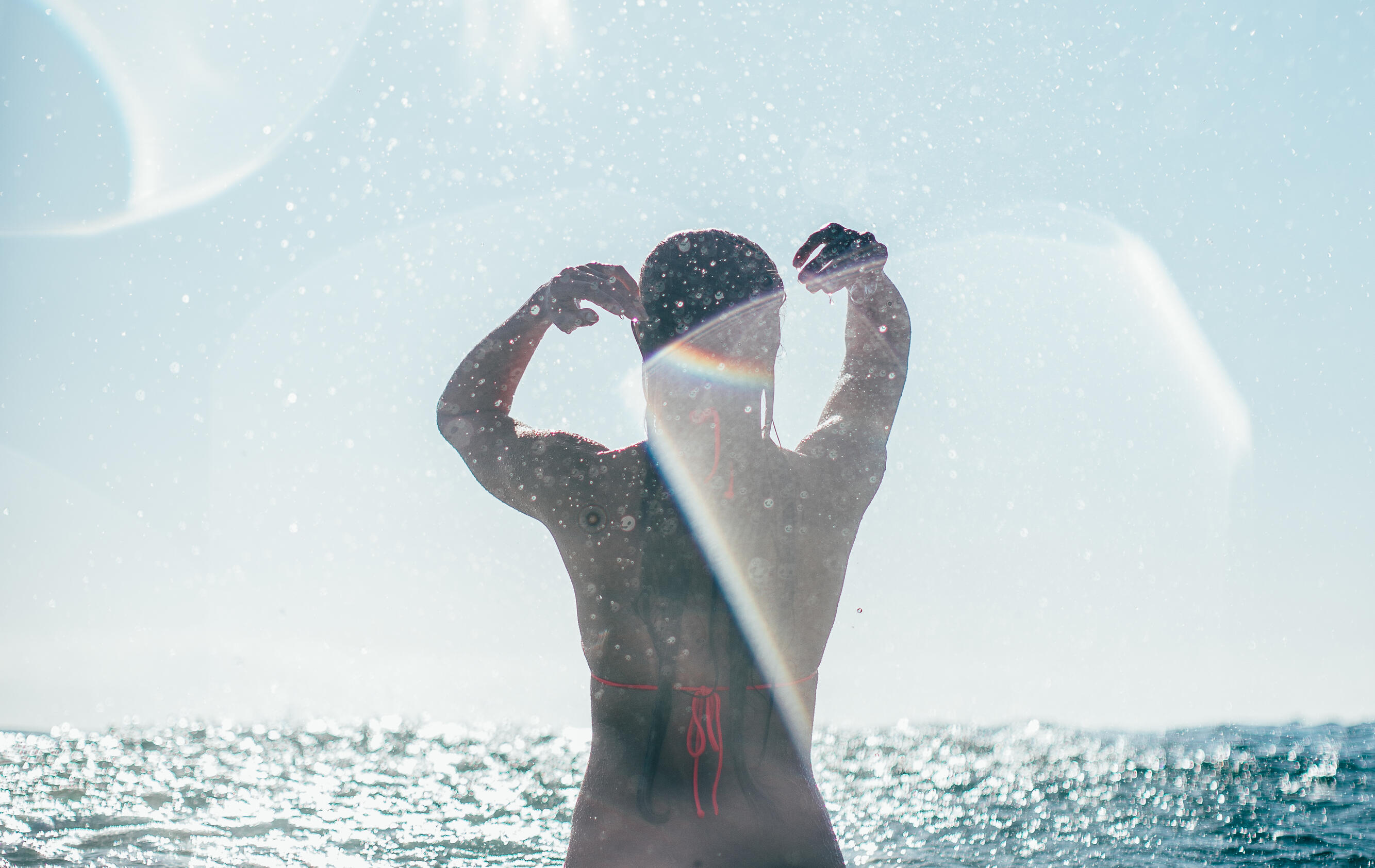 Girl swimming at Burleigh Point